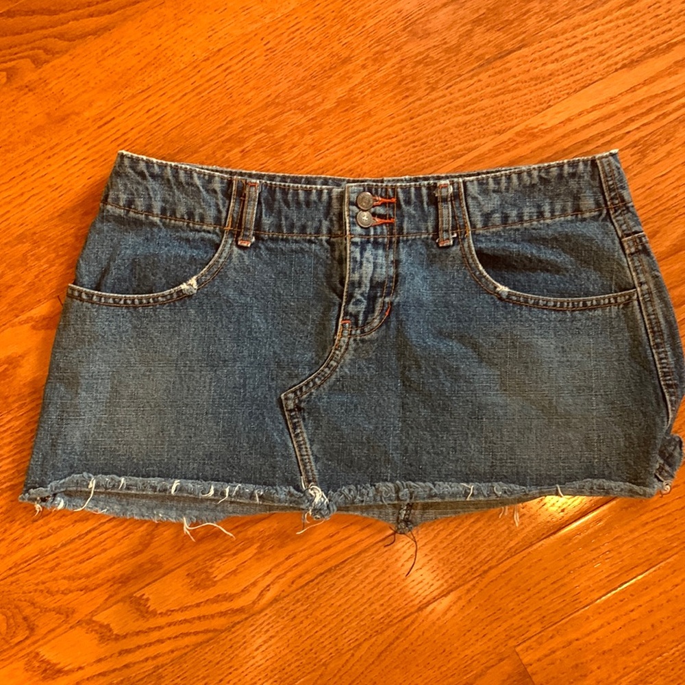 Blue Asphalt Denim Micro Mini Skirt